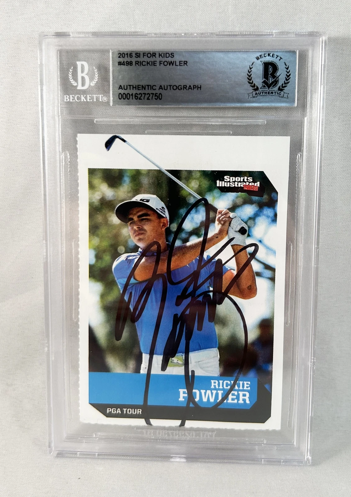 Rickie Fowler Signed Rookie Card Sports Illustrated Kids Beckett BAS COA
