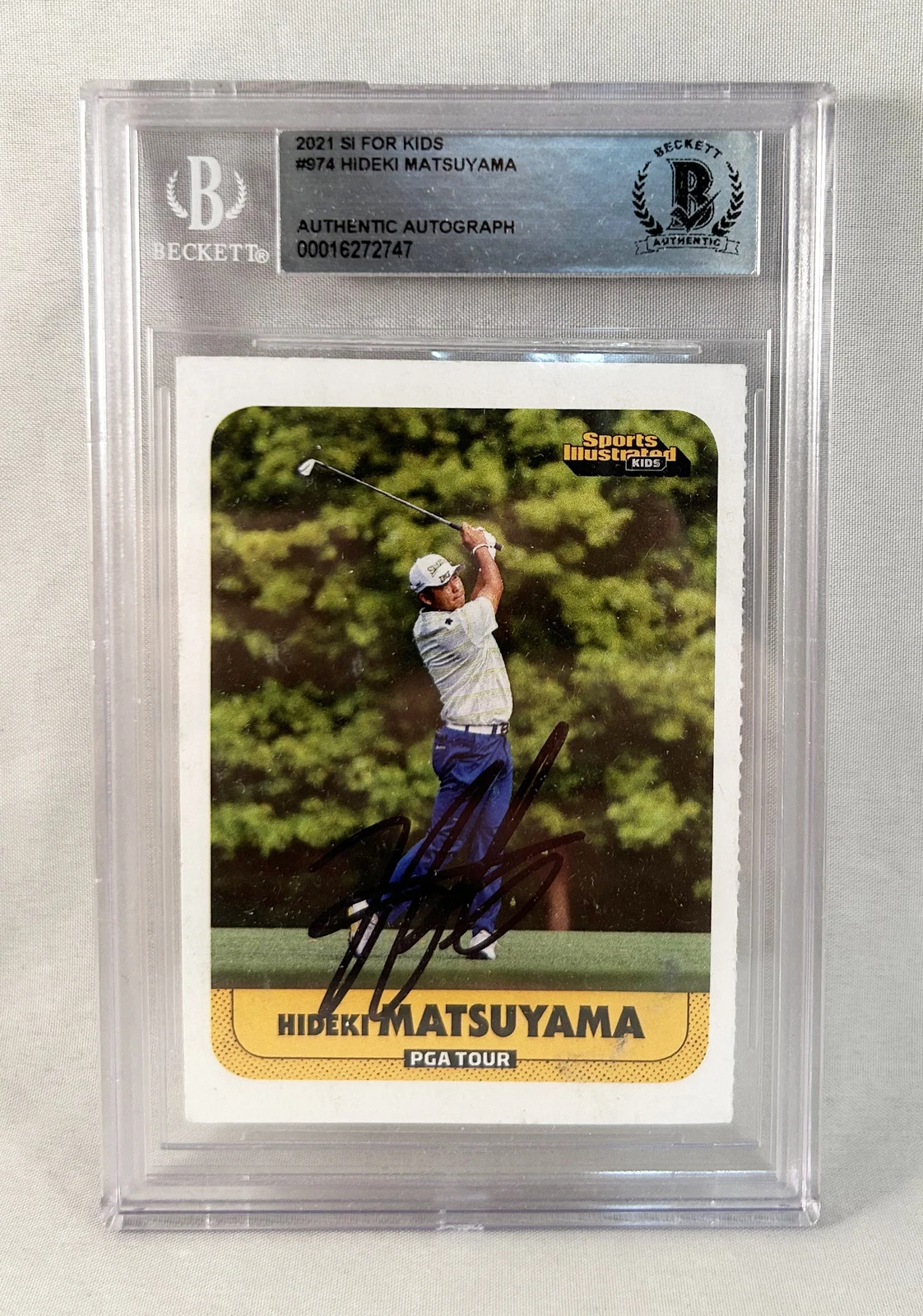 Hideki Matsuyama Signed Rookie Card Sports Illustrated Kids Beckett BAS COA