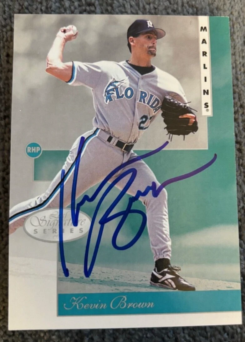 Kevin Brown signed autographed 1996 Leaf Signature #145 Card Florida Marlins