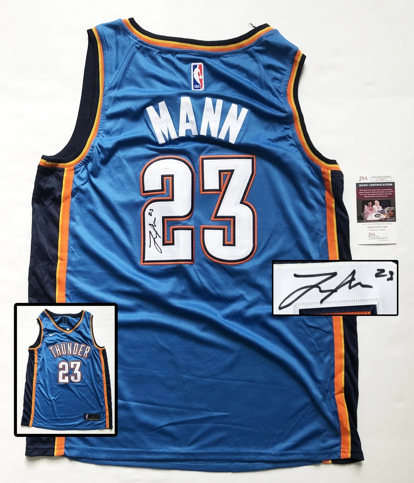 Oklahoma City Thunder Tre Mann Signed Jersey JSA COA