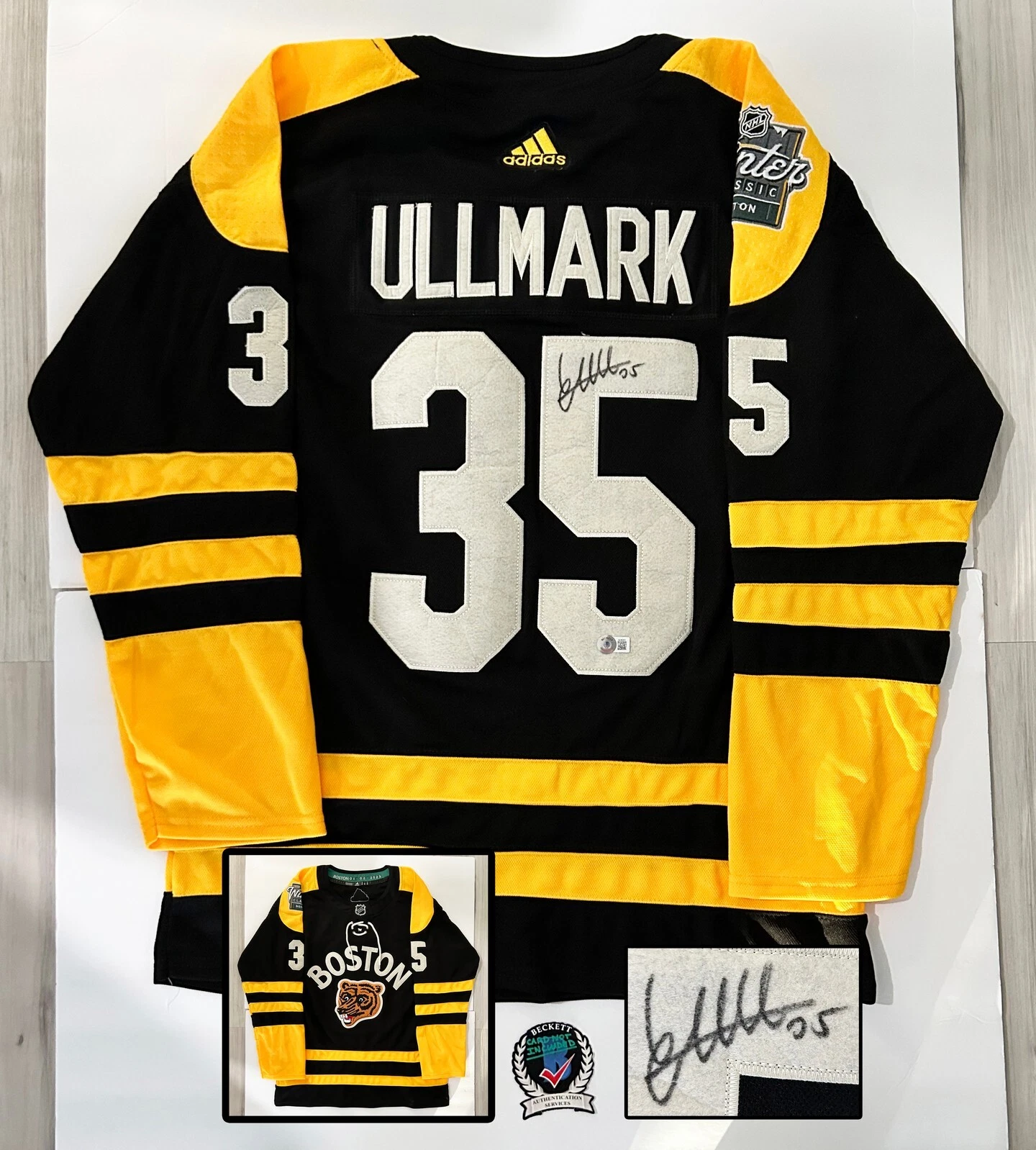 Linus Ullmark Signed Jersey Boston Bruins Beckett BAS COA