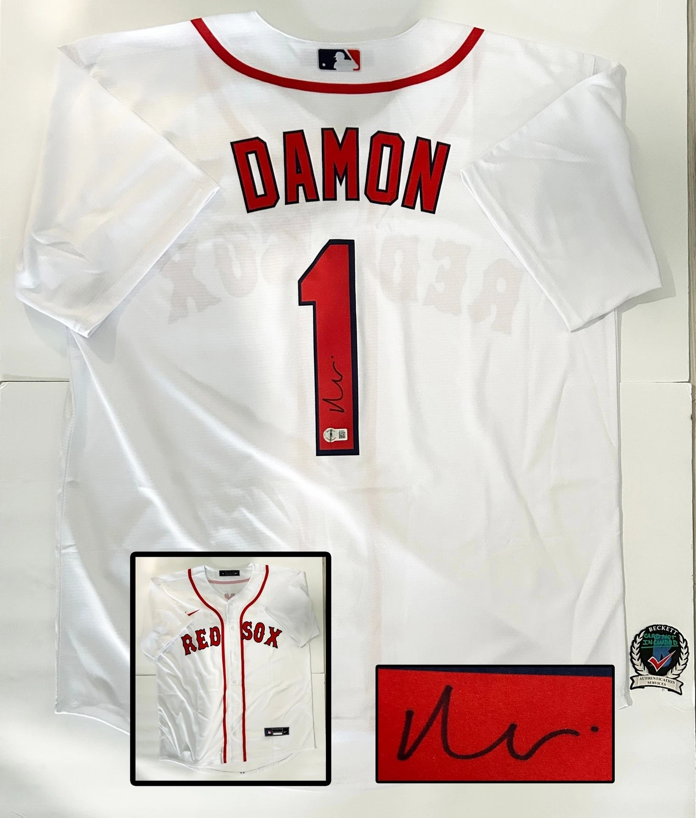 Matt Damon Signed Jersey Boston Red Sox Beckett BAS COA