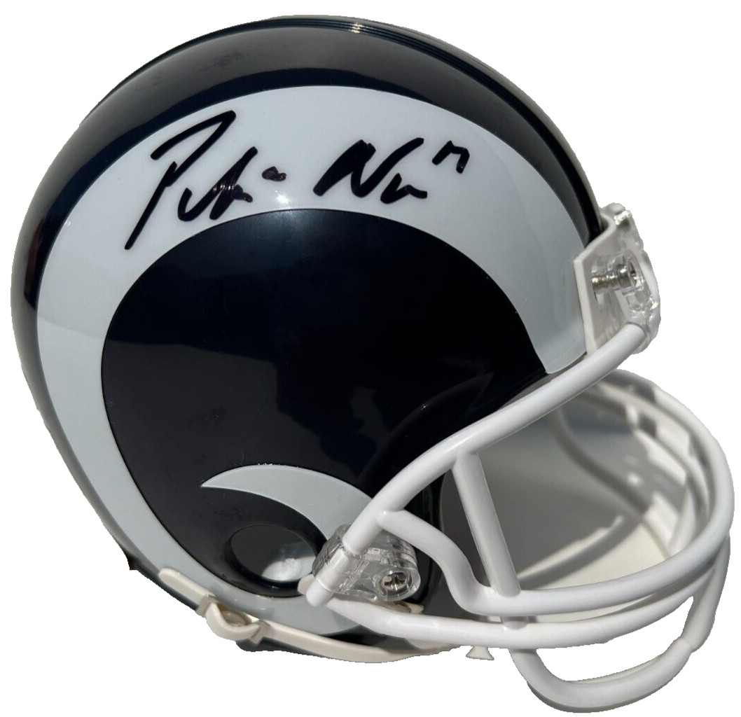 PUKA NACUA SIGNED AUTOGRAPHED LOS ANGELES RAMS FOOTBALL MINI HELMET JSA