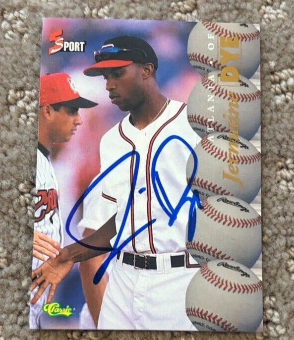 Jermaine Dye signed autographed 1995 Classic 5 Sport Card Base Atlanta Braves