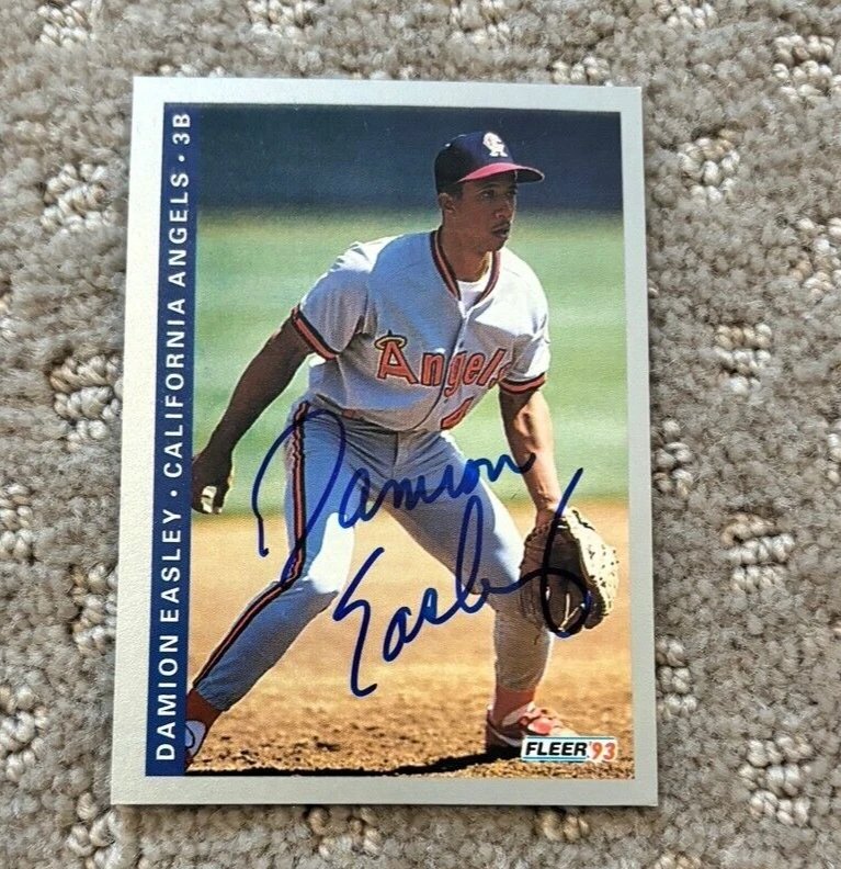 1993 Fleer Damion Easley signed autographed rookie #189 Card Los Angeles Angels