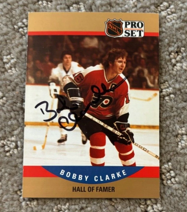 1990-91 PRO SET – #657 BOBBY CLARKE SIGNED AUTOGRAPHED CARD PHILADELPHIA FLYERS COLLECTIBLE MEMORABILIA