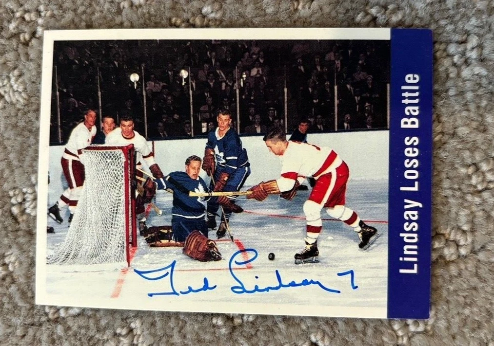 1994-95 Parkhurst Missing Link 56-57 # 155 Ted Lindsay signed autographed card