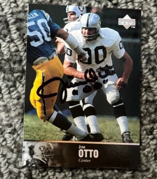 JIM OTTO SIGNED AUTOGRAPHED 1997 UPPER DECK OAKLAND RAIDERS AUTO CARD RAIDERS