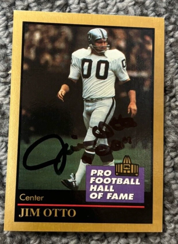 Jim Otto 1991 Enor signed Autographed AUTO Card Oakland Raiders