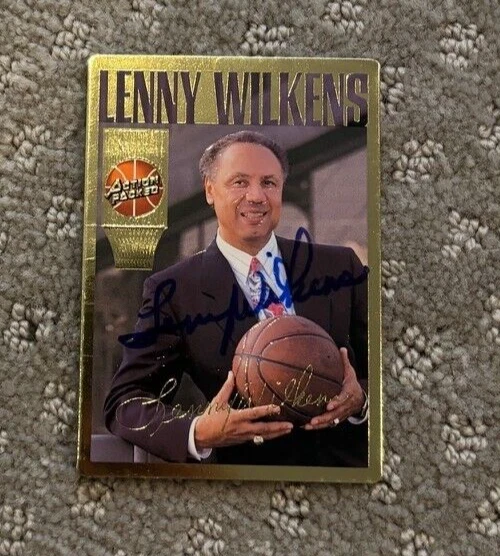 1995 ACTION PACKED LENNY WILKENS HALL OF FAME COACH AUTOGRAPHED SIGNED CARD
