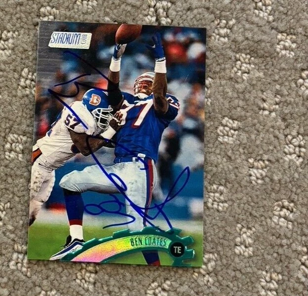1997 Stadium Club Ben Coates signed autographed card New England Patriots #275