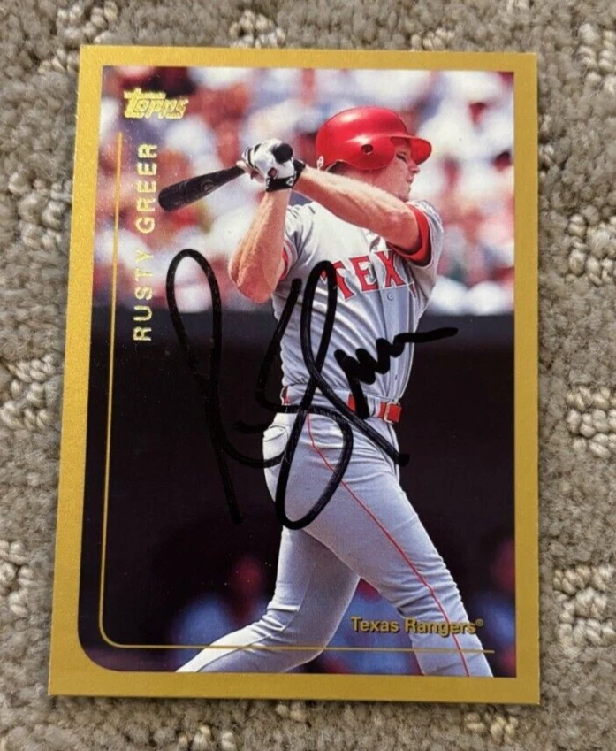 Rusty Greer signed autographed card 1999 Topps Baseball Card #128 Texas Rangers