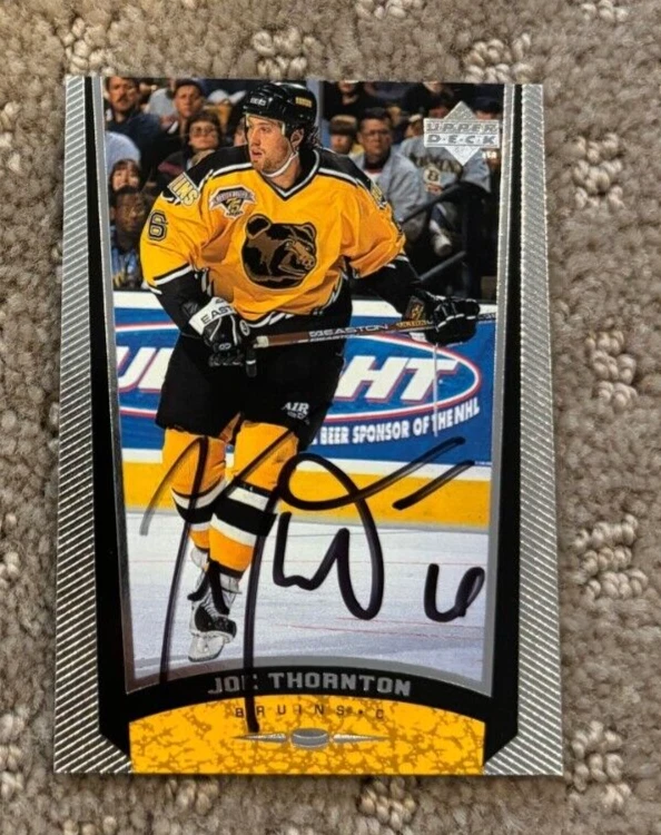 1998-99 Upper Deck #218 Joe Thornton signed autographed card Boston Bruins