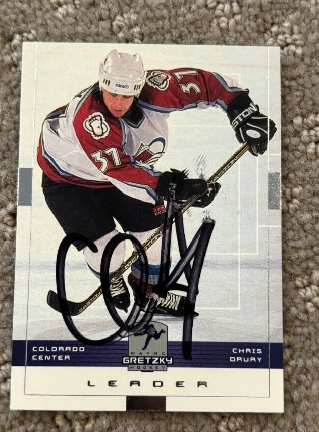 1999-00 Wayne Gretzky Hockey #47 Chris Drury signed autographed card Avalanche