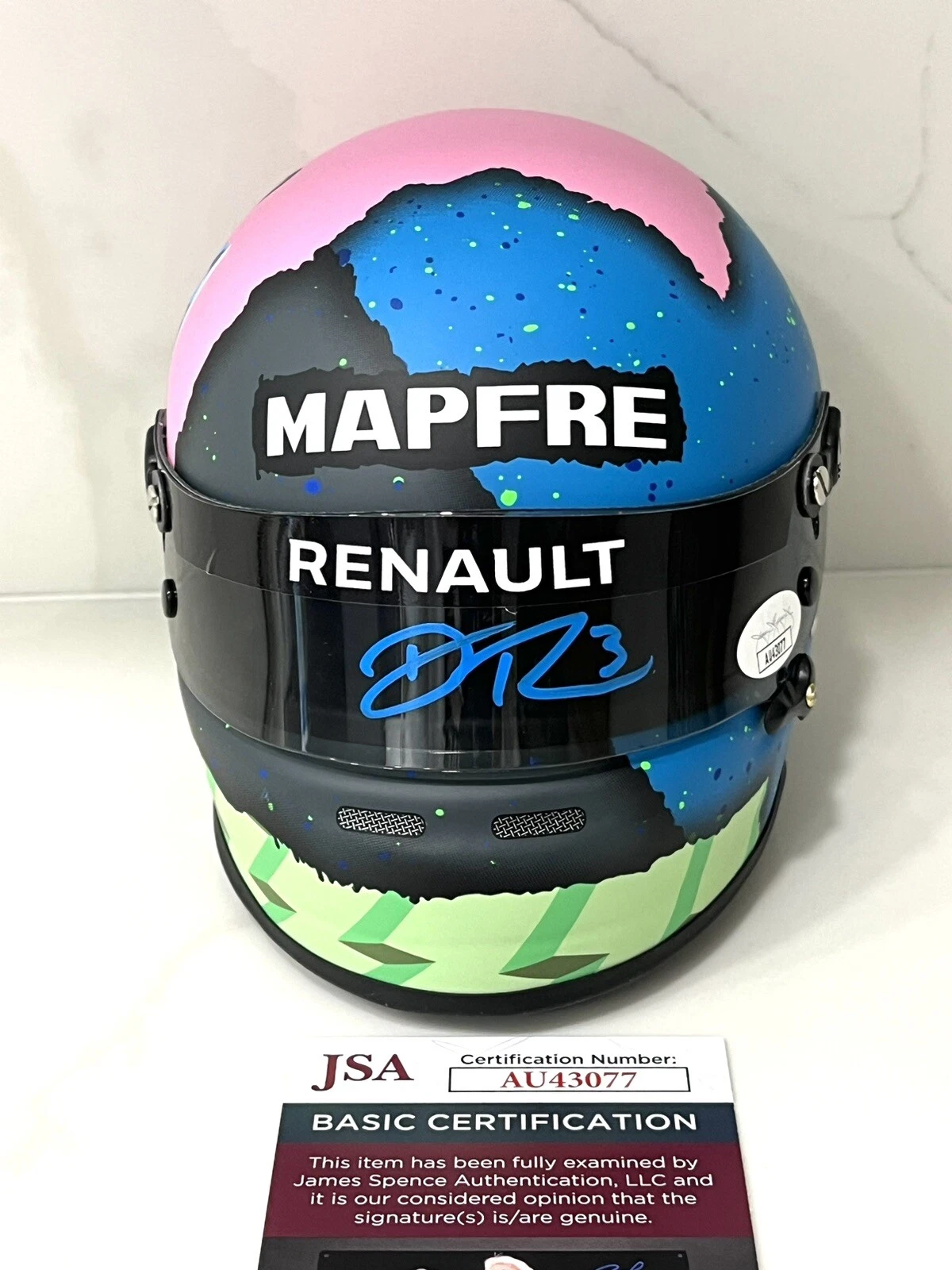 Daniel Ricciardo Hand Signed Renault Honey Badger 1:2 Mini Helmet JSA CERT #1