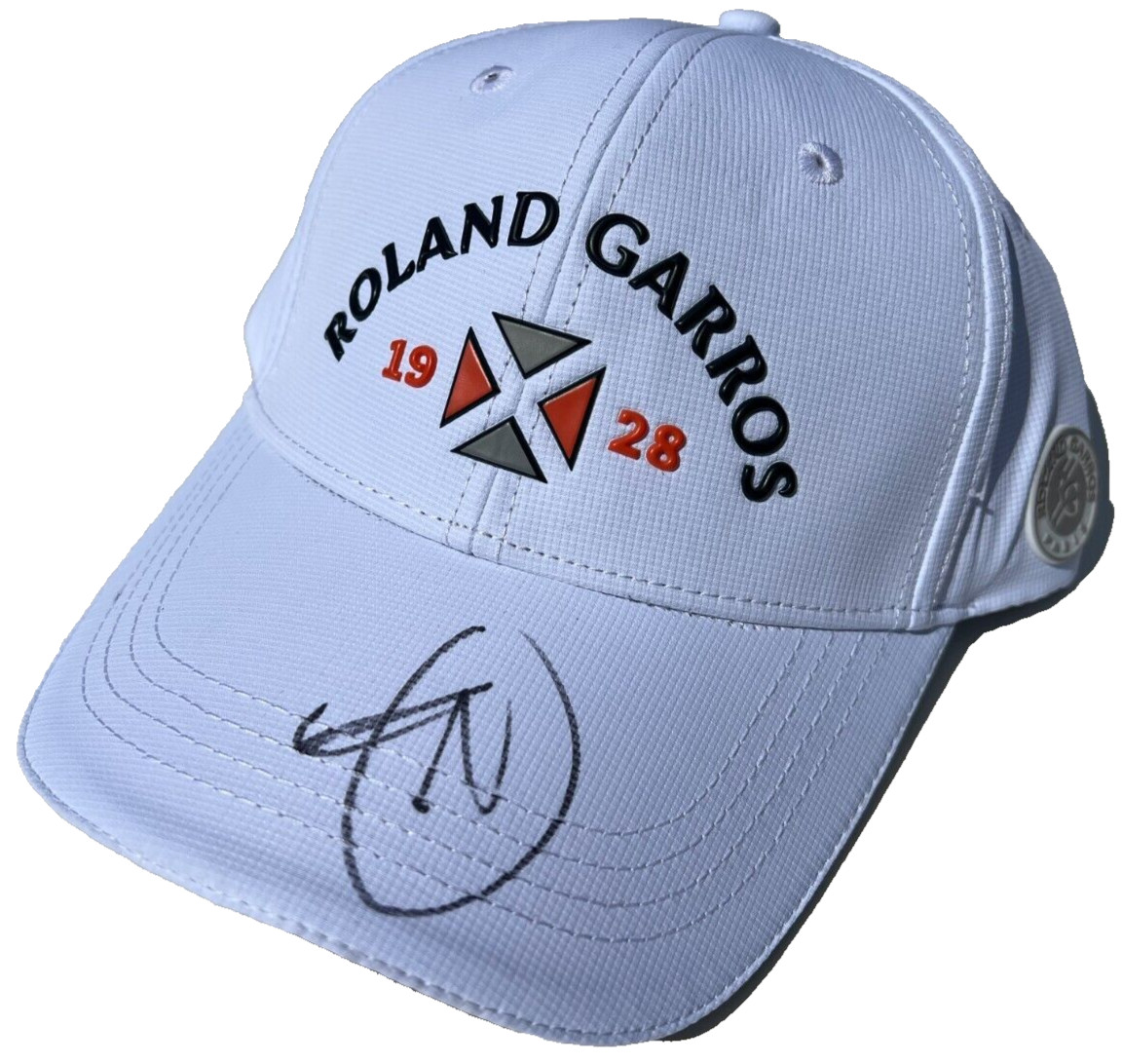 NOVAK DJOKOVIC SIGNED FRENCH OPEN ROLAND GARROS TENNIS HAT CAP WIMBLEDON JSA *