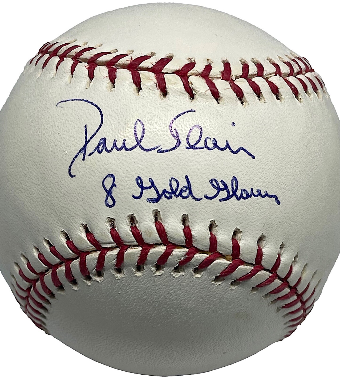 Paul Blair Signed MLB Baseball AIV AA28366 w/ 8 Gold Gloves Inscription