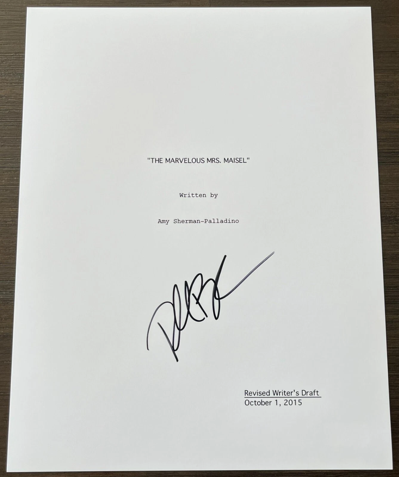 RACHEL BROSNAHAN SIGNED THE MARVELOUS MRS. MAISEL SCRIPT w/PROOF & BECKETT COA