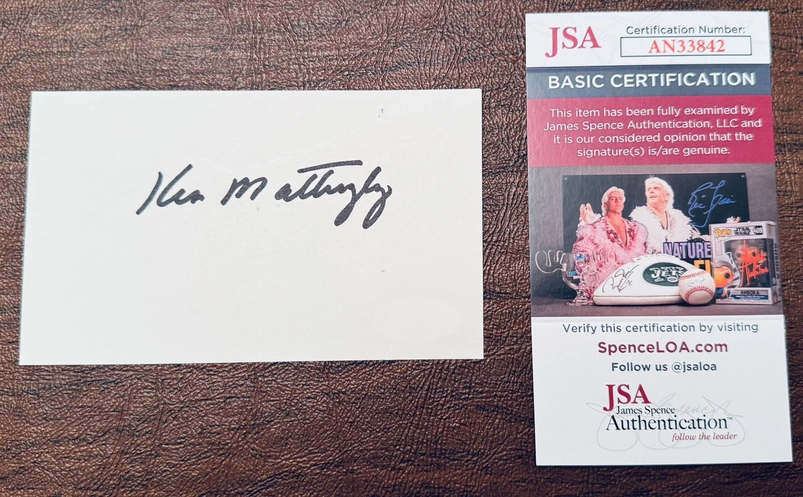 Ken Mattingly Signed Autographed 3x5 Card JSA Cert NASA Apollo 13 16 Astronaut