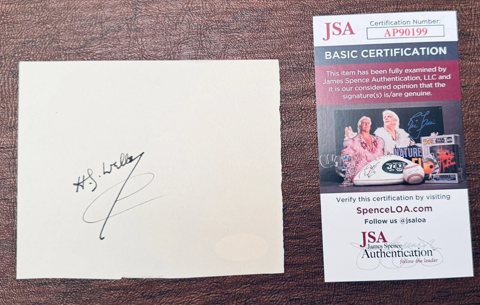 HG Wells Signed Autographed 4x5 Album Page JSA War Of The Worlds Science Fiction