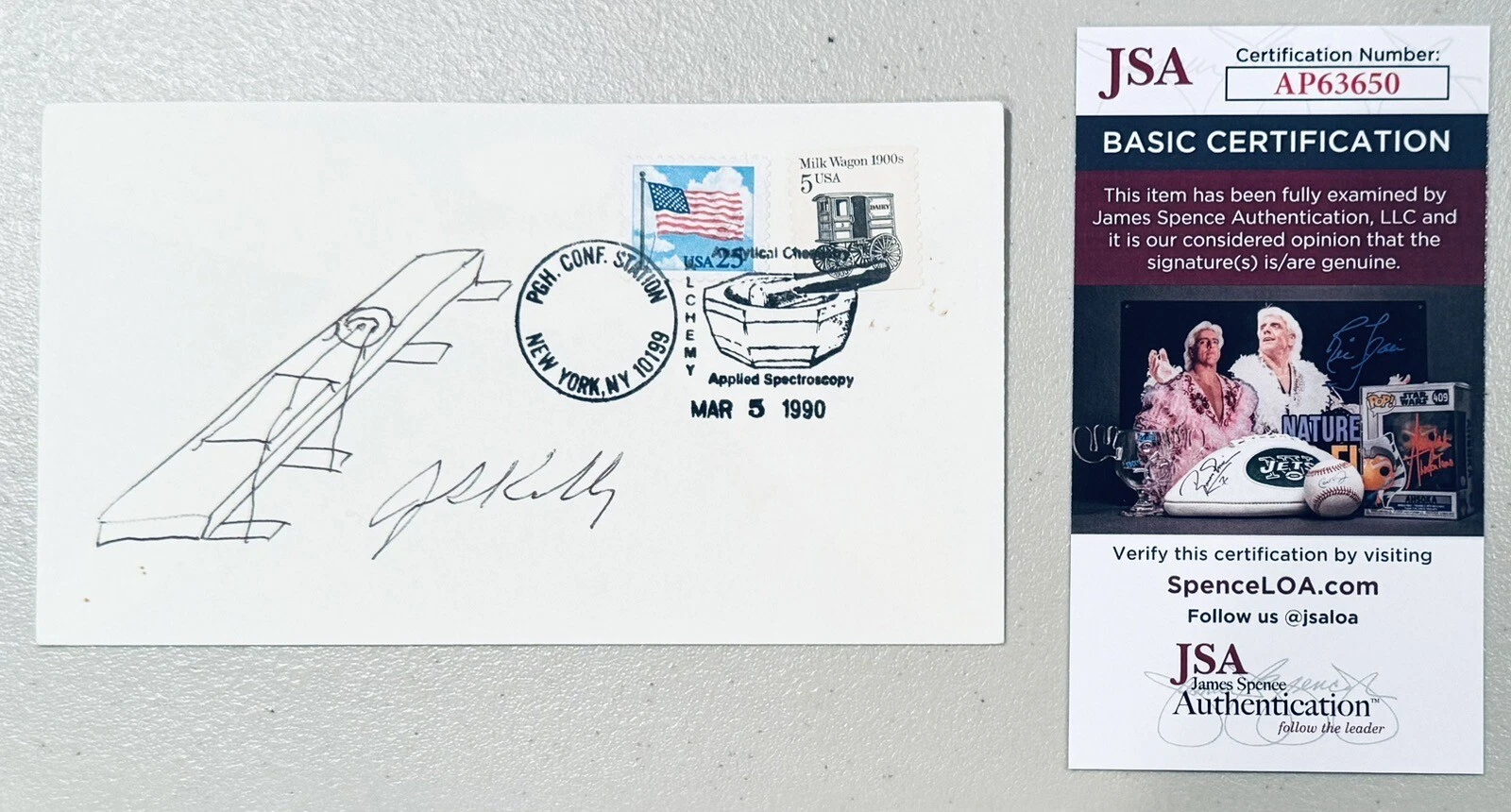 Jack Kilby Signed Autographed First Day Cover JSA Cert w/ Microchip Sketch