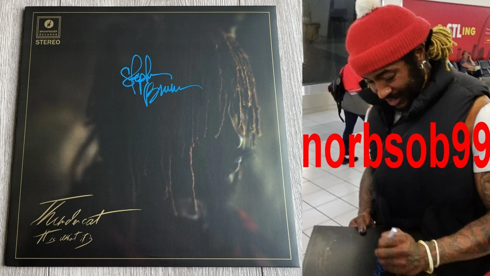 THUNDERCAT SIGNED IT IS WHAT IT IS VINYL ALBUM LP w/EXACT PROOF & BECKETT COA