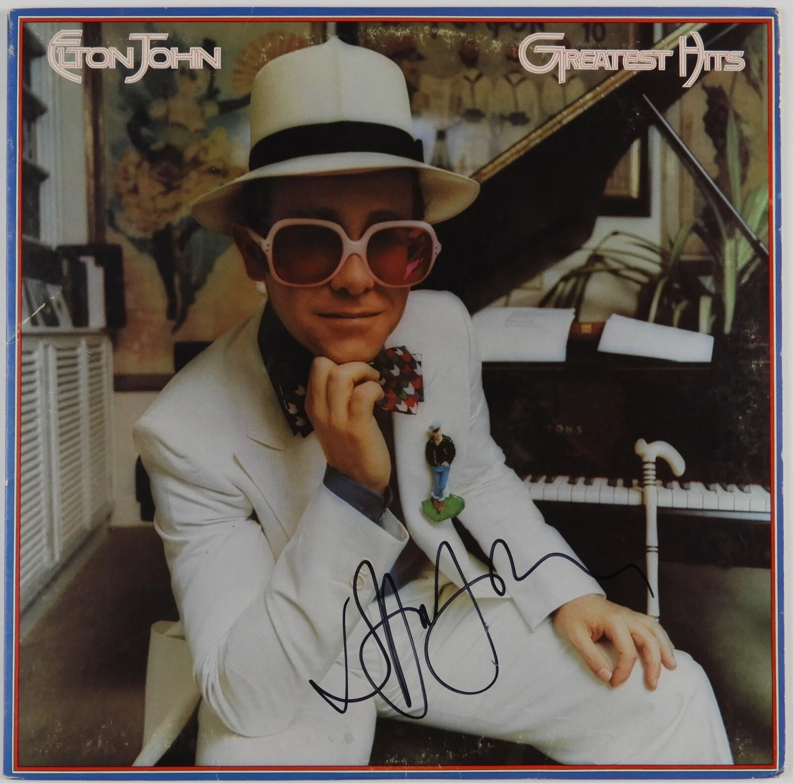 Elton John Beckett Signed Greatest Hits Autograph Album Record Vinyl