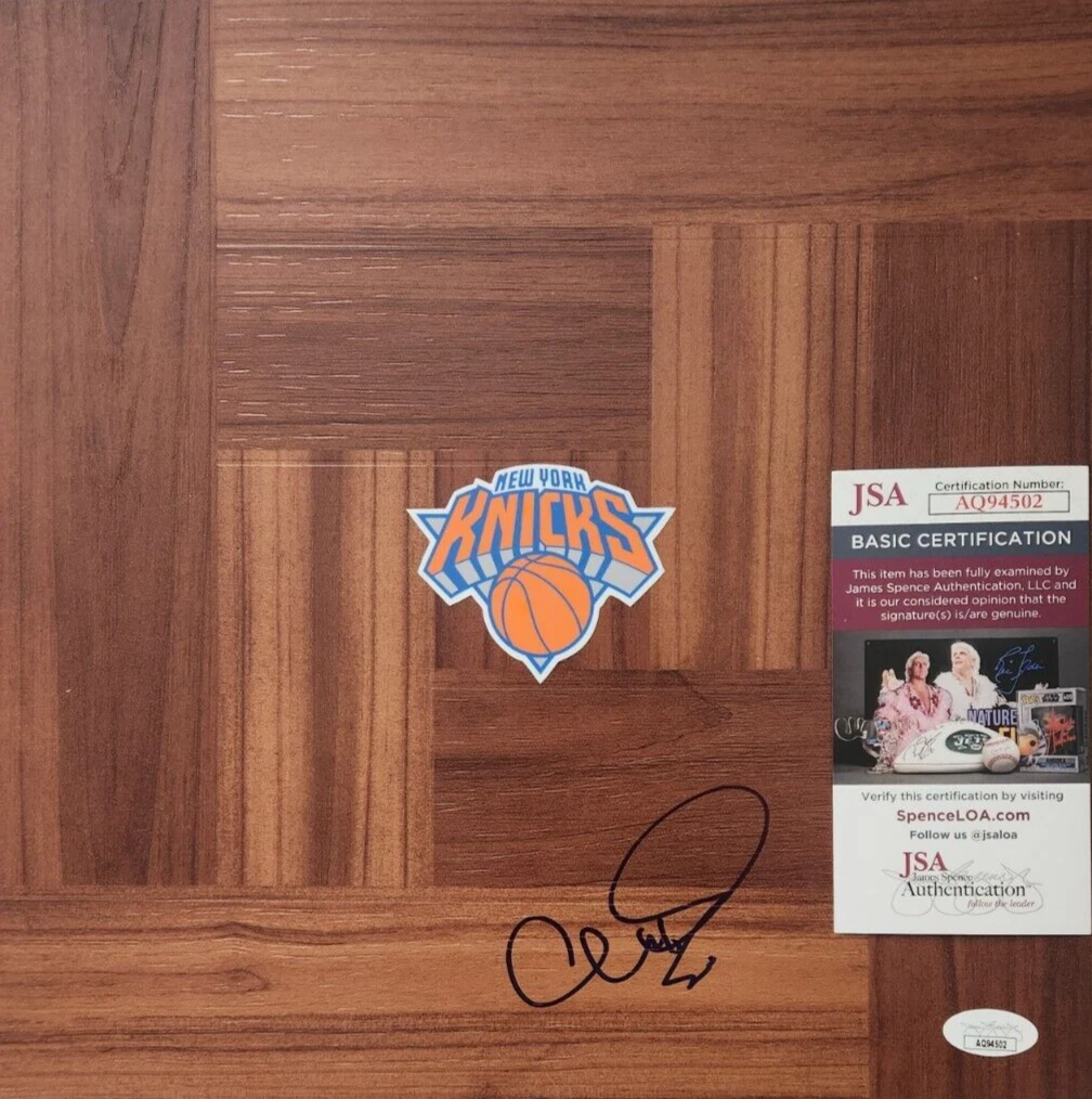 ALLAN HOUSTON SIGNED FLOORBOARD W/ JSA COA #AQ94502 NY NEW YORK KNICKS COLLECTIBLE MEMORABILIA