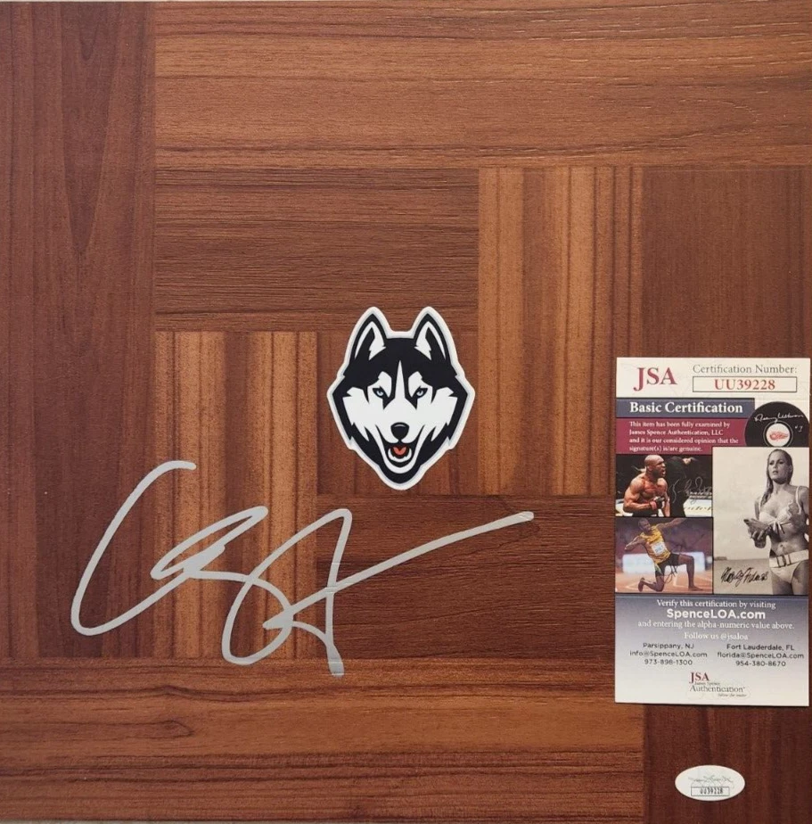 Caron Butler Signed Floorboard w/ JSA COA #UU39228 UConn Huskies Connecticut