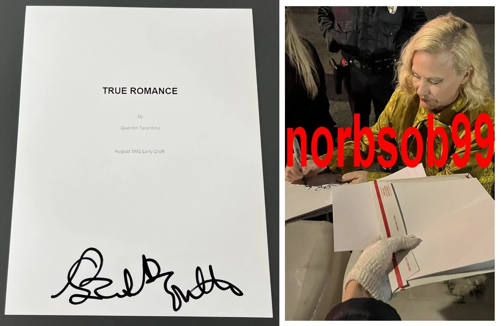 PATRICIA ARQUETTE SIGNED AUTOGRAPH TRUE ROMANCE FULL MOVIE SCRIPT w/PROOF