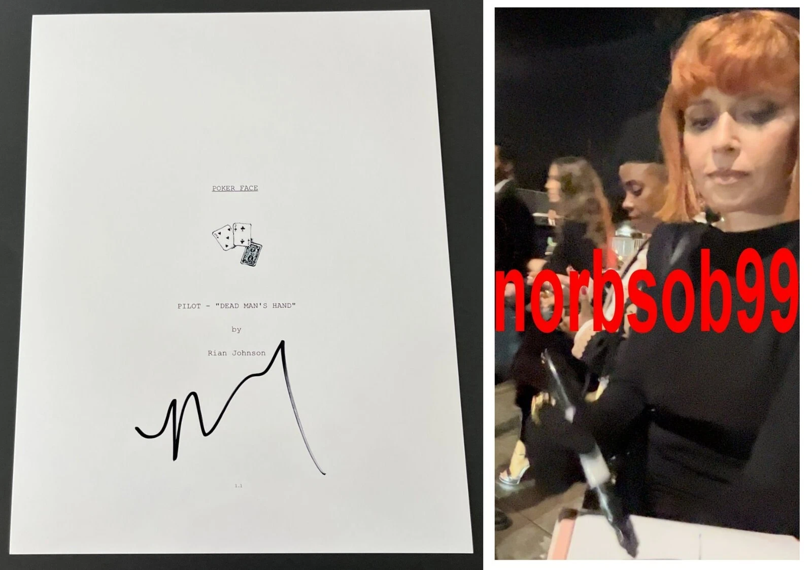 NATASHA LYONNE SIGNED AUTOGRAPH POKER FACE FULL PILOT SCRIPT w/EXACT PROOF