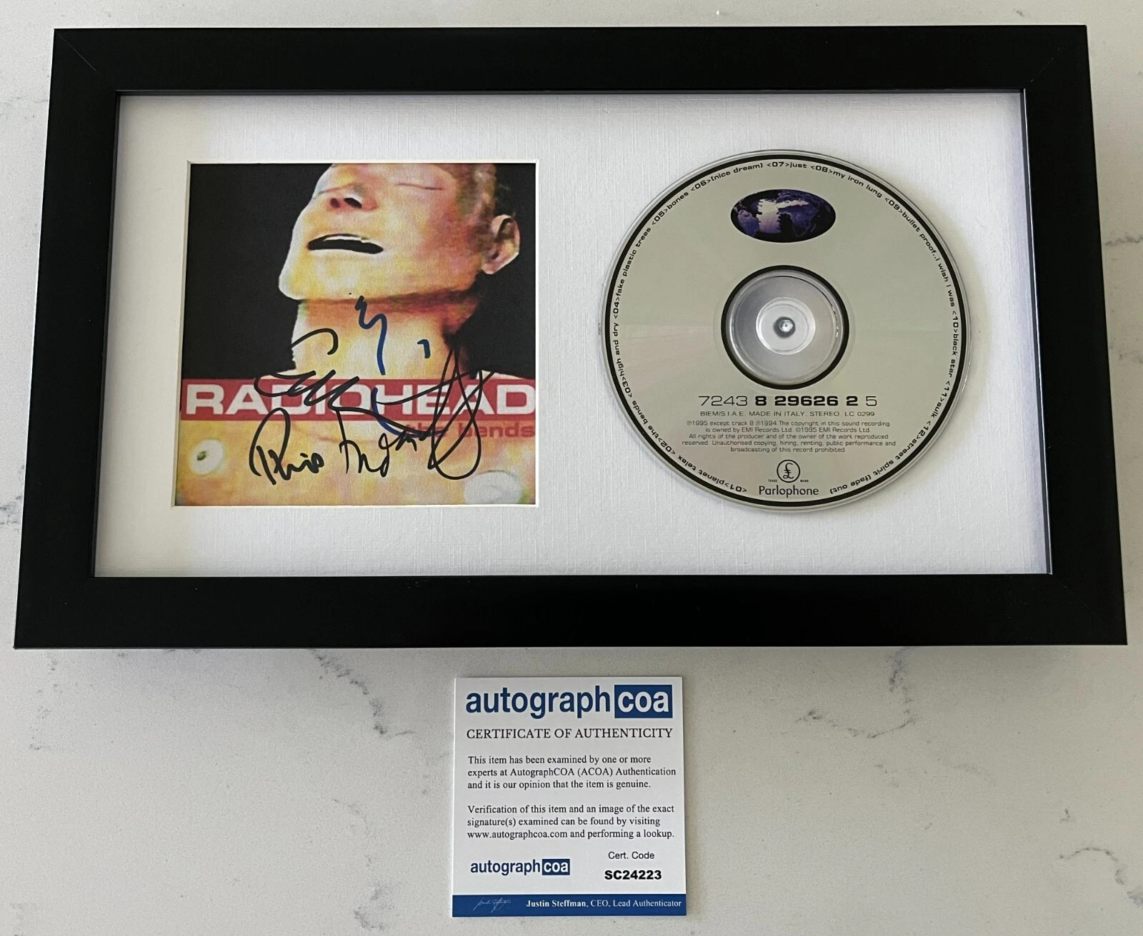 RADIOHEAD X5 SIGNED THE BENDS FRAMED CD w/PROOF THOM YORKE +4 AUTOGRAPH COA