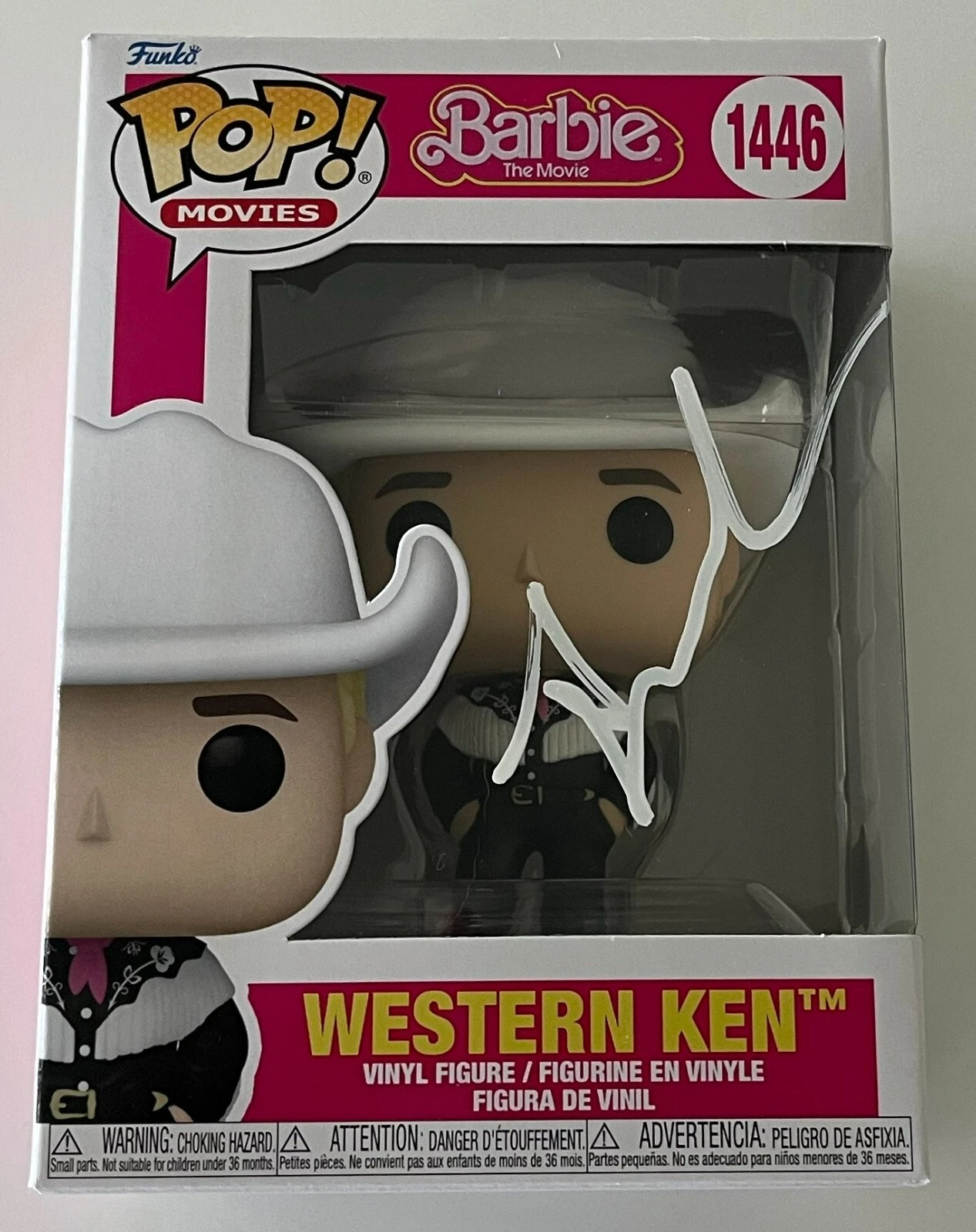 RYAN GOSLING SIGNED WESTERN KEN BARBIE FUNKO 1446 wEXACT VIDEO PROOF BECKETT COA