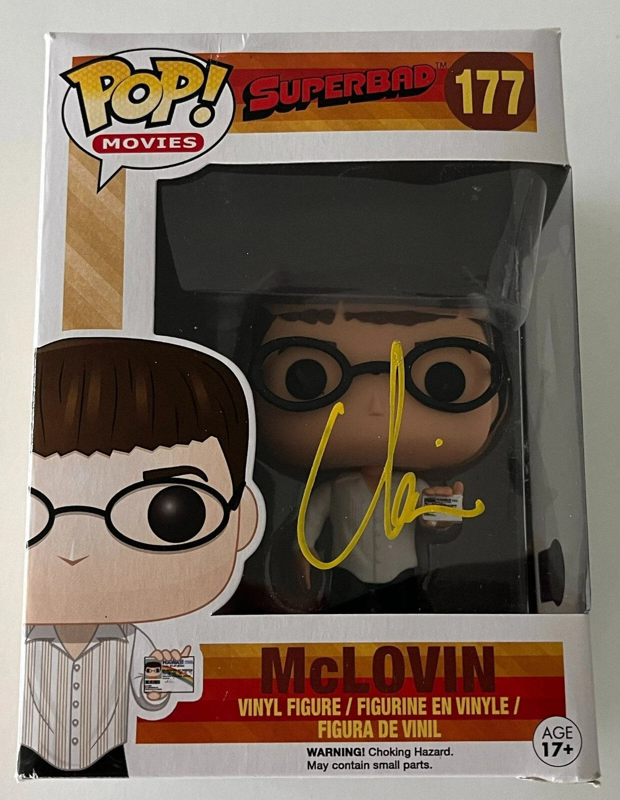 CHRISTOPHER MINTZ-PLASSE SIGNED SUPERBAD MCLOVIN FUNKO #177 w/ BECKETT BAS COA