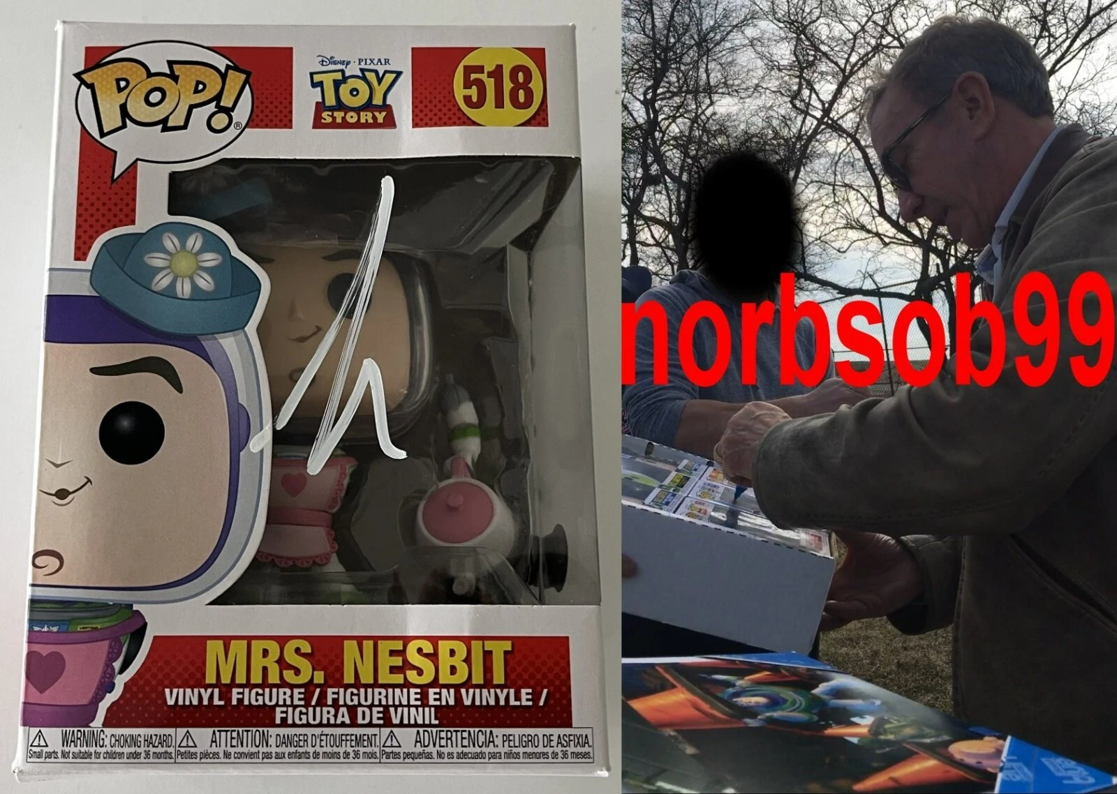 TIM ALLEN SIGNED TOY STORY MRS. NESBIT FUNKO #518 W/EXACT PROOF & BECKETT COA COLLECTIBLE MEMORABILIA