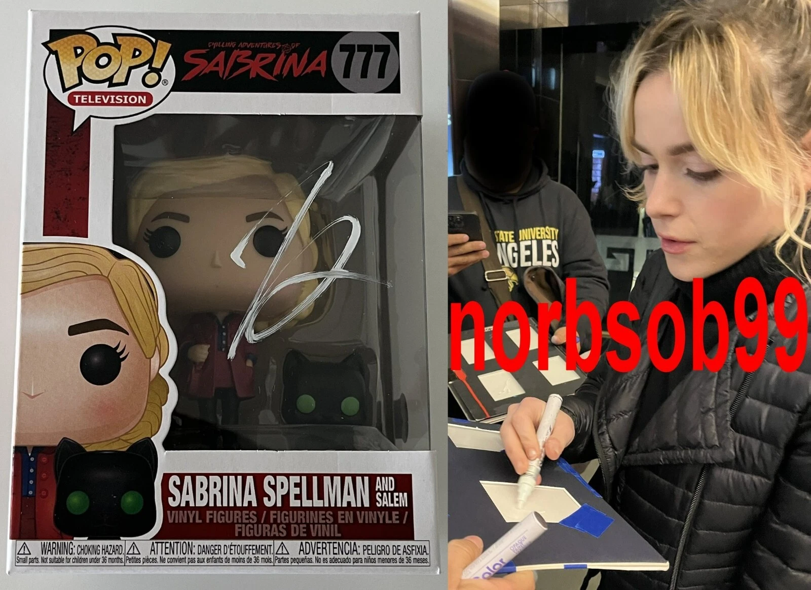 KIERNAN SHIPKA SIGNED SABRINA SPELLMAN FUNKO 777 w/EXACT PROOF & BECKETT BAS COA