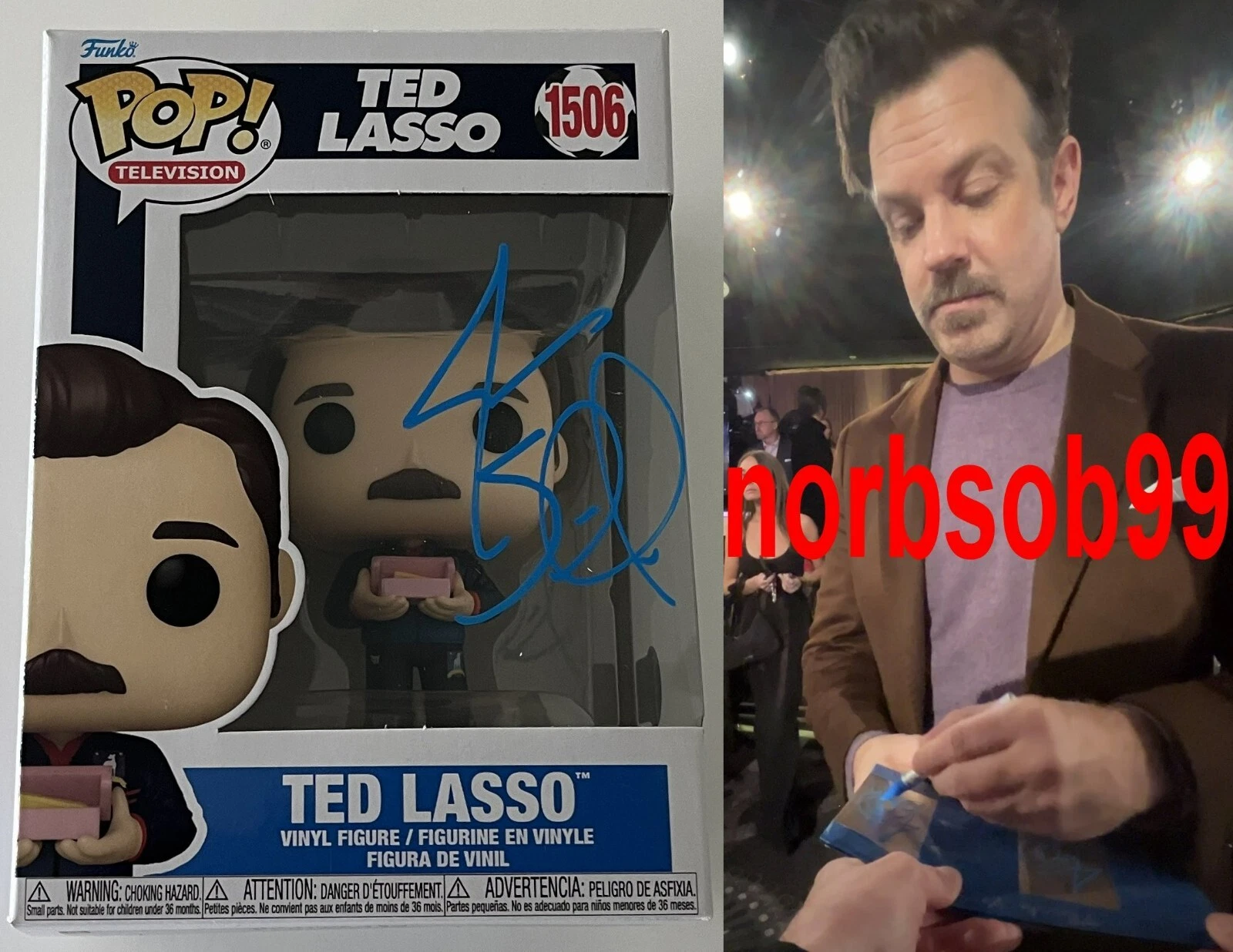 JASON SUDEIKIS SIGNED TED LASSO FUNKO #1506 w/EXACT VIDEO PROOF & BECKETT COA