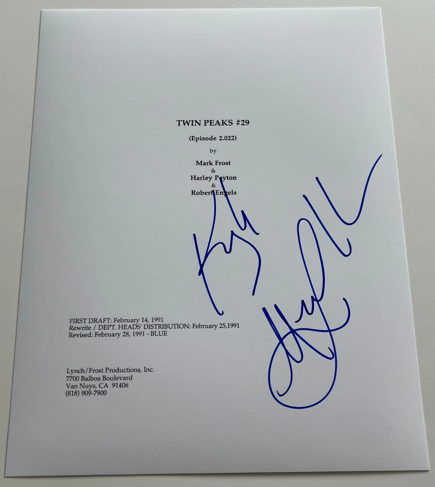 KYLE MACLACHLAN SIGNED TWIN PEAKS 34 PAGE FINALE SCRIPT w/PROOF & BECKETT COA