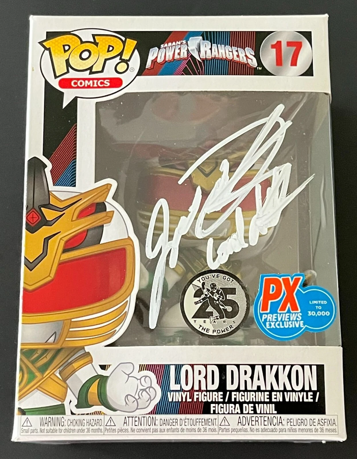 JASON DAVID FRANK SIGNED POWER RANGERS LORD DRAKKON FUNKO POP #17 w/ BECKETT COA