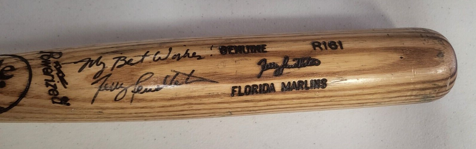 TERRY PENDLETON FLORIDA MARLINS SIGNED GAME USED LOUISVILLE SLUGGER BAT BECKETT