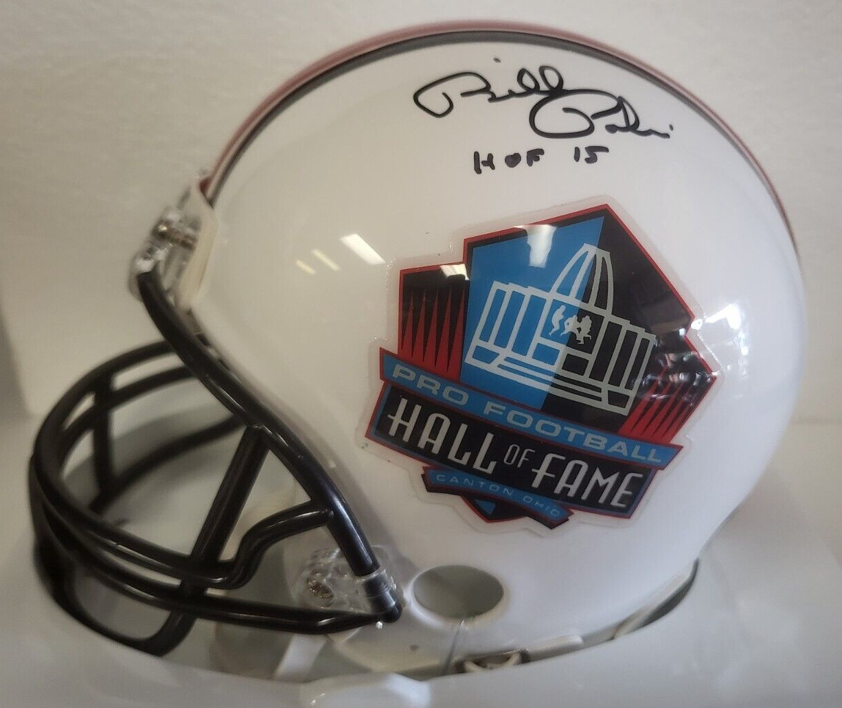 BILL POLIAN HOF 15 SIGNED AUTOGRAPHED AUTO HALL OF FAME HOF MINI HELMET BECKETT