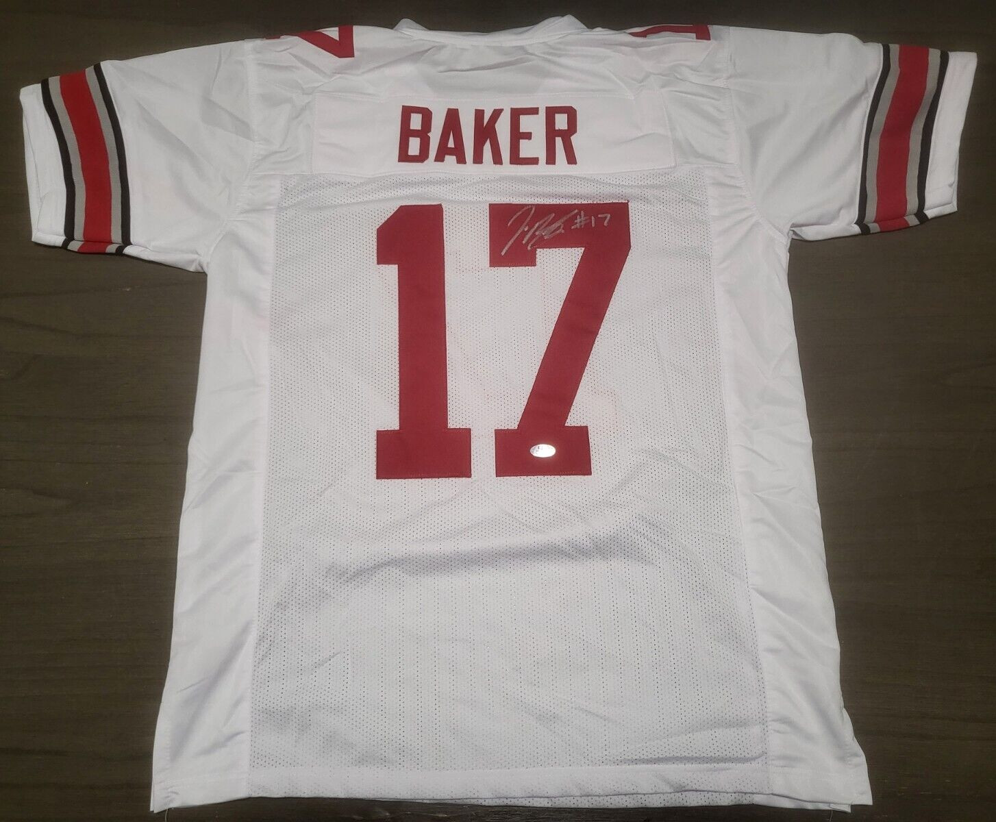JEROME BAKER #17 OHIO STATE SIGNED AUTO WHITE CUSTOM JERSEY SZ XL PSA STICKER *