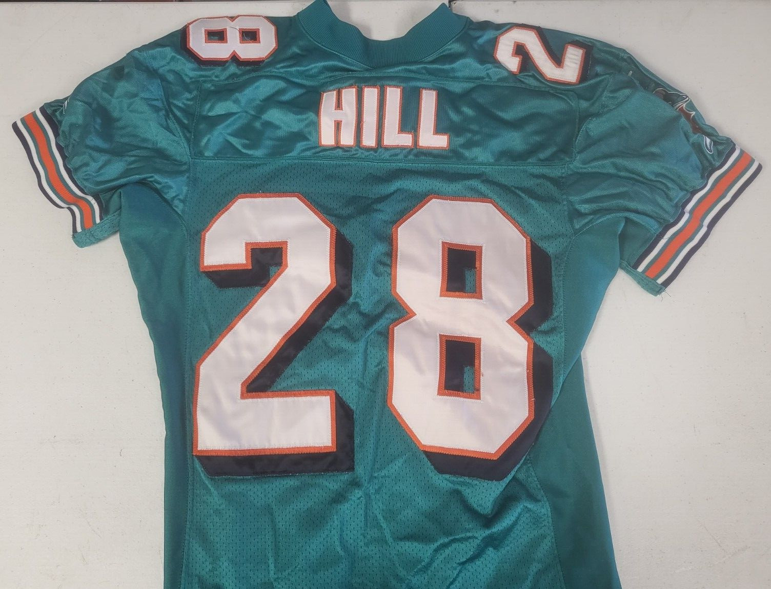 RAY HILL #28 MIAMI DOLPHINS GAME USED NIKE NFL FOOTBALL JERSEY