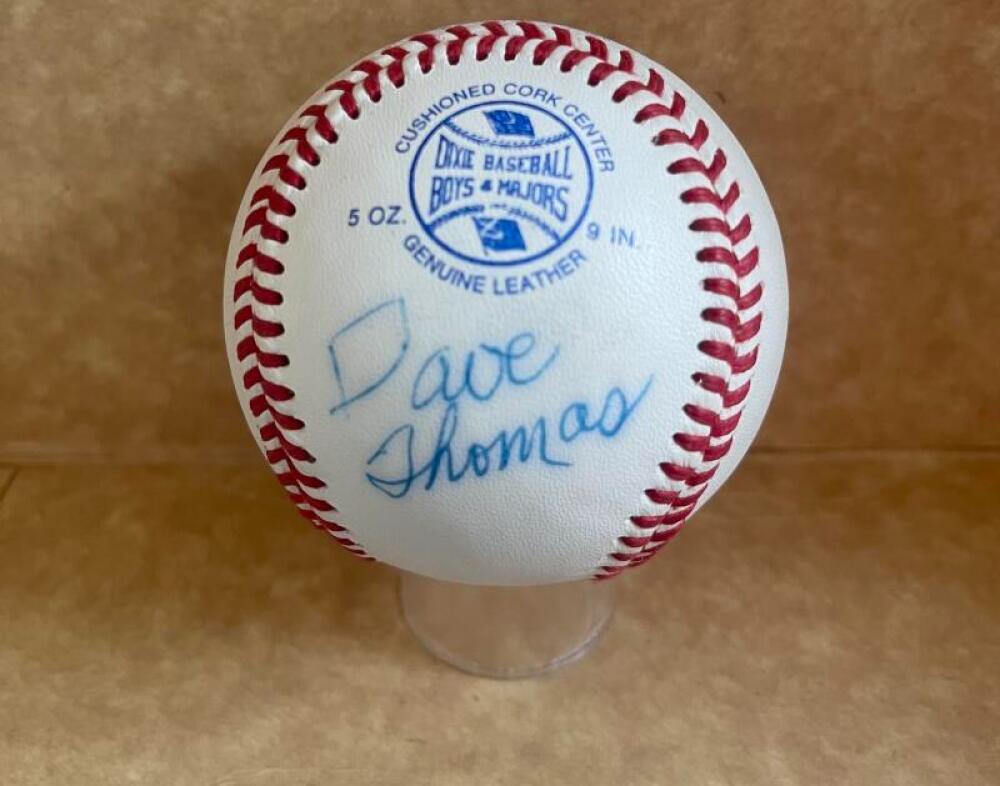 DAVE THOMAS WENDY'S BOYS & MAJORS RARE SIGNED AUTO M.L. BASEBALL BECKETT AUTH
