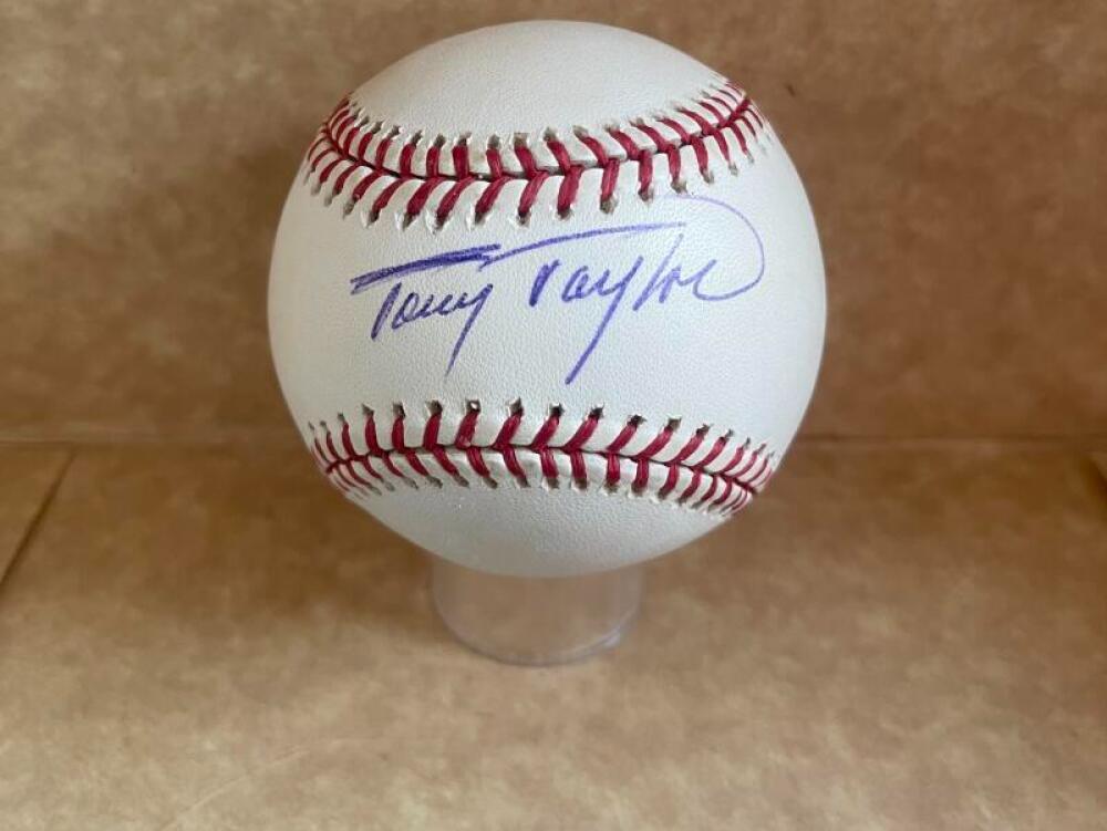 TONY TAYLOR TIGERS/PHILLIES SIGNED AUTO A.L. BASEBALL BECKETT AUTH