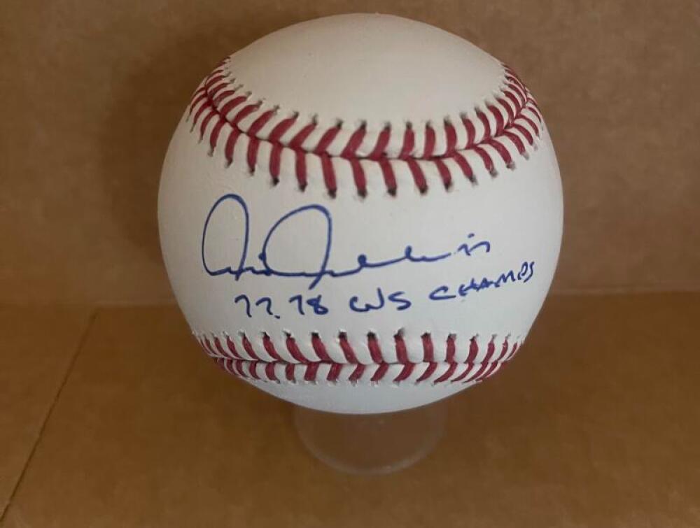 CHRIS CHAMBLISS 77 78 WS CHAMPS YANKEES SIGNED M.L. BASEBALL BECKETT AUTH