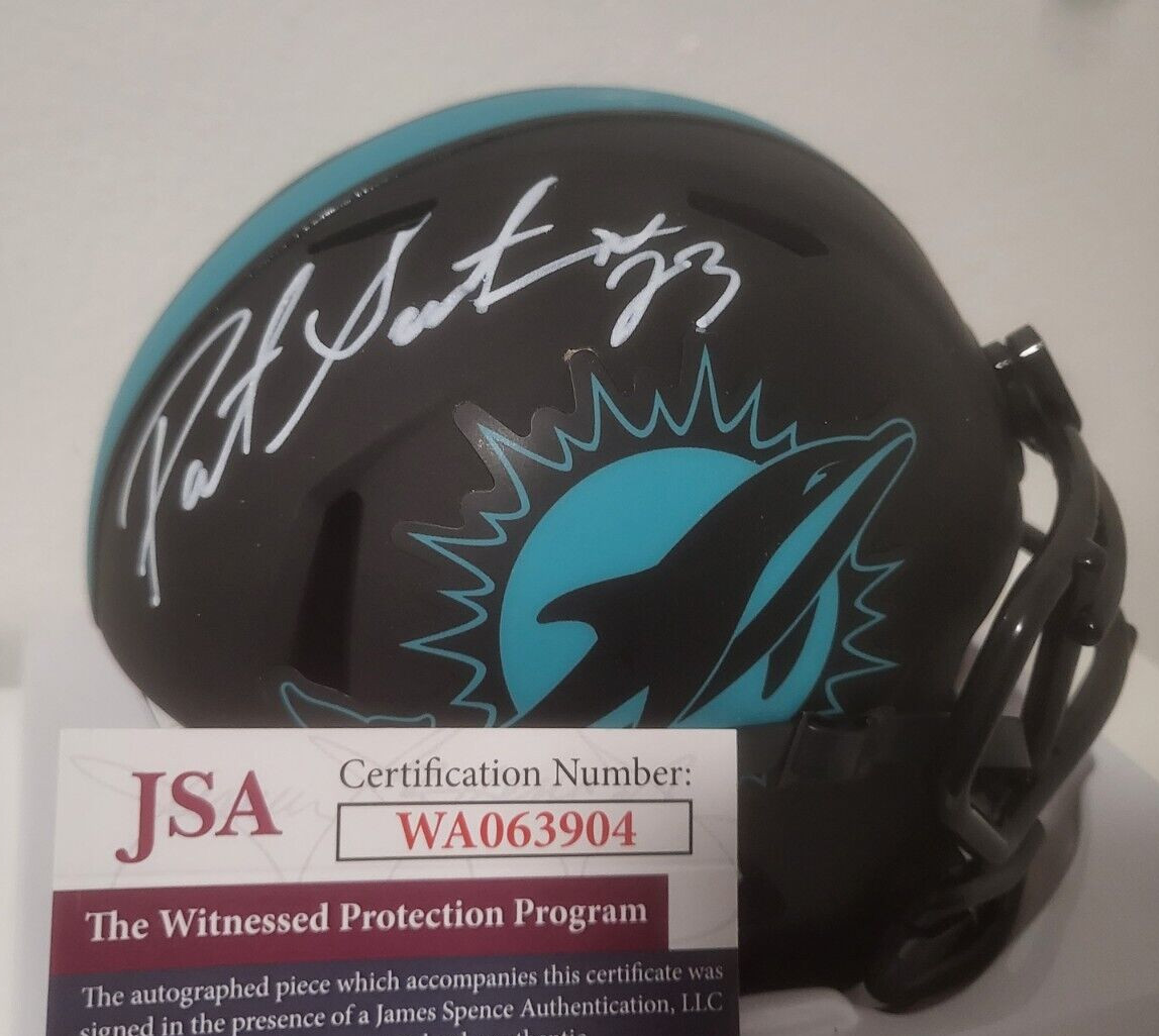 PATRICK SURTAIN MIAMI DOLPHINS SIGNED AUTOGRAPHED AUTO ECLIPSE MINI HELMET JSA