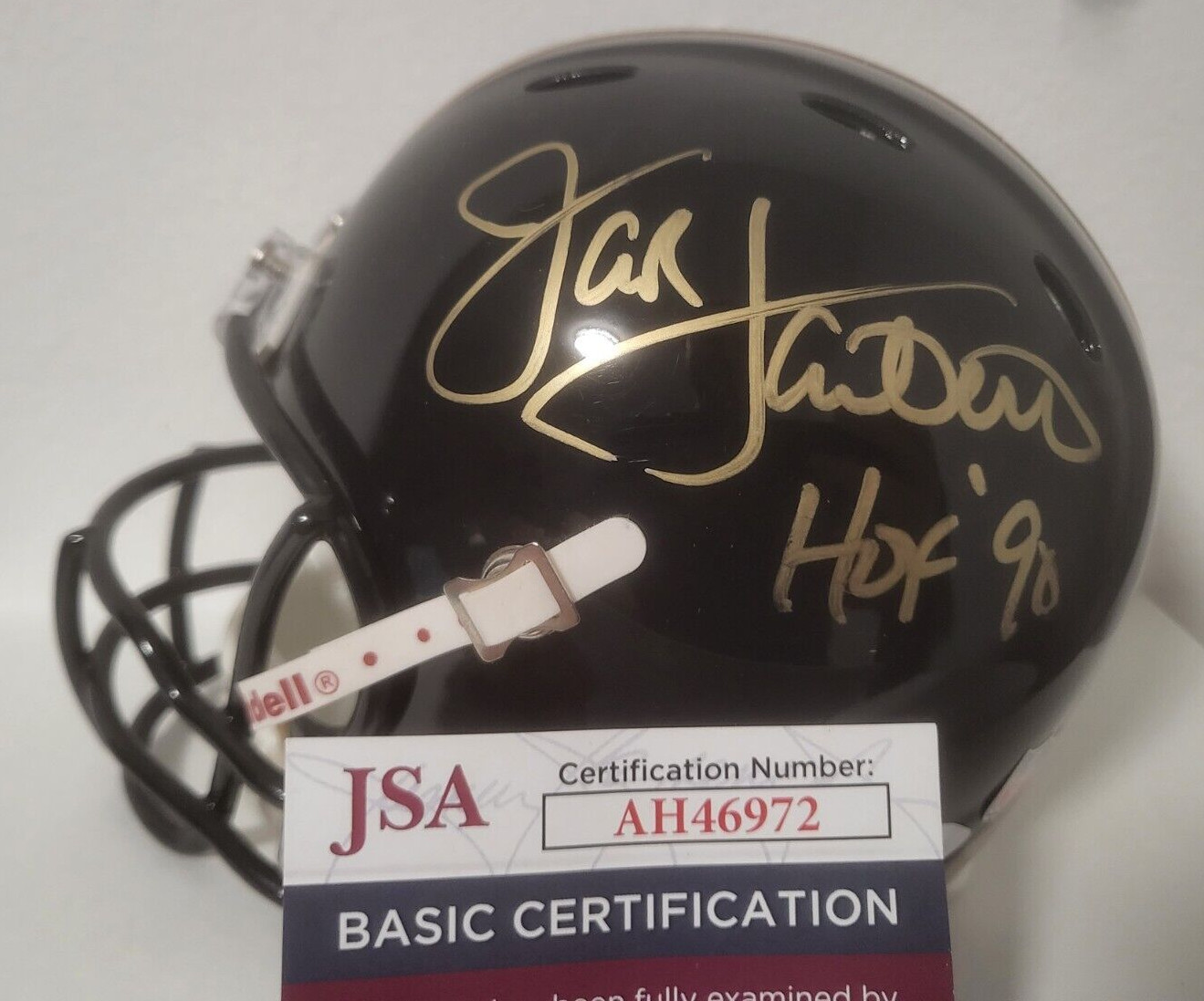 JACK LAMBERT STEELERS HOF 98 SIGNED AUTOGRAPHED AUTHENTIC MINI HELMET JSA