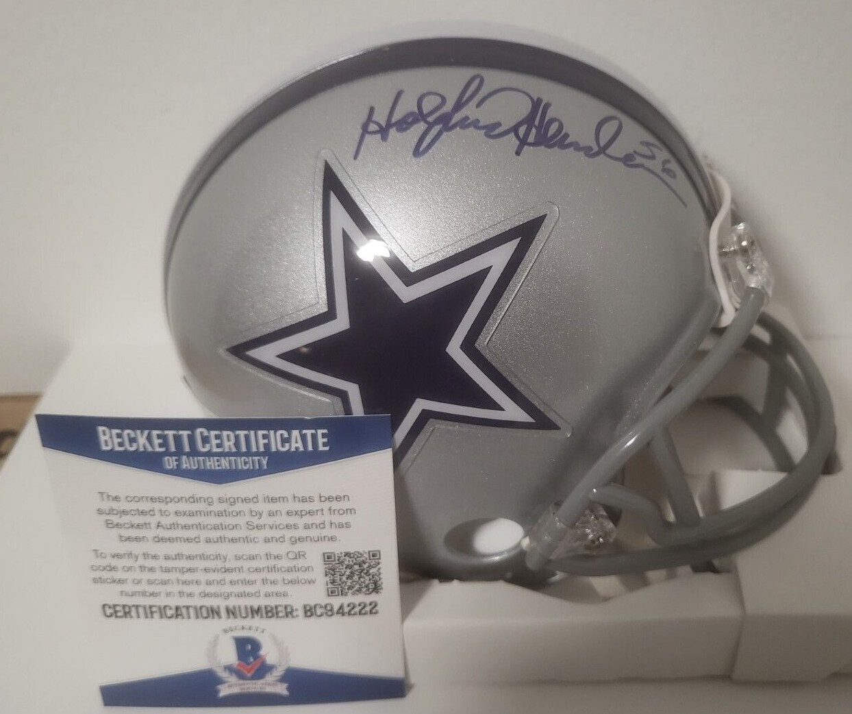 HOLLYWOOD HENDERSON DALLAS COWBOYS SIGNED AUTO RIDDELL MINI HELMET BECKETT