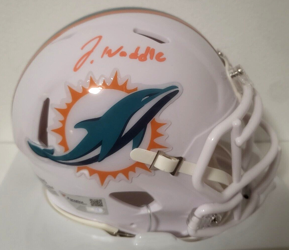JAYLEN WADDLE MIAMI DOLPHINS SIGNED AUTOGRAPHED AUTO MINI HELMET FANATICS